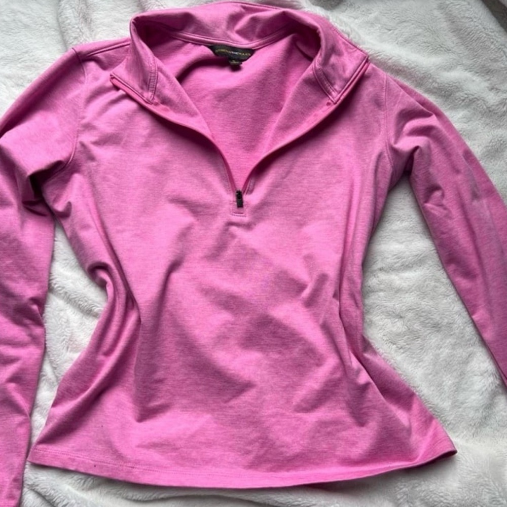 Cozy Pink Quarter-Zip Sweatshirt